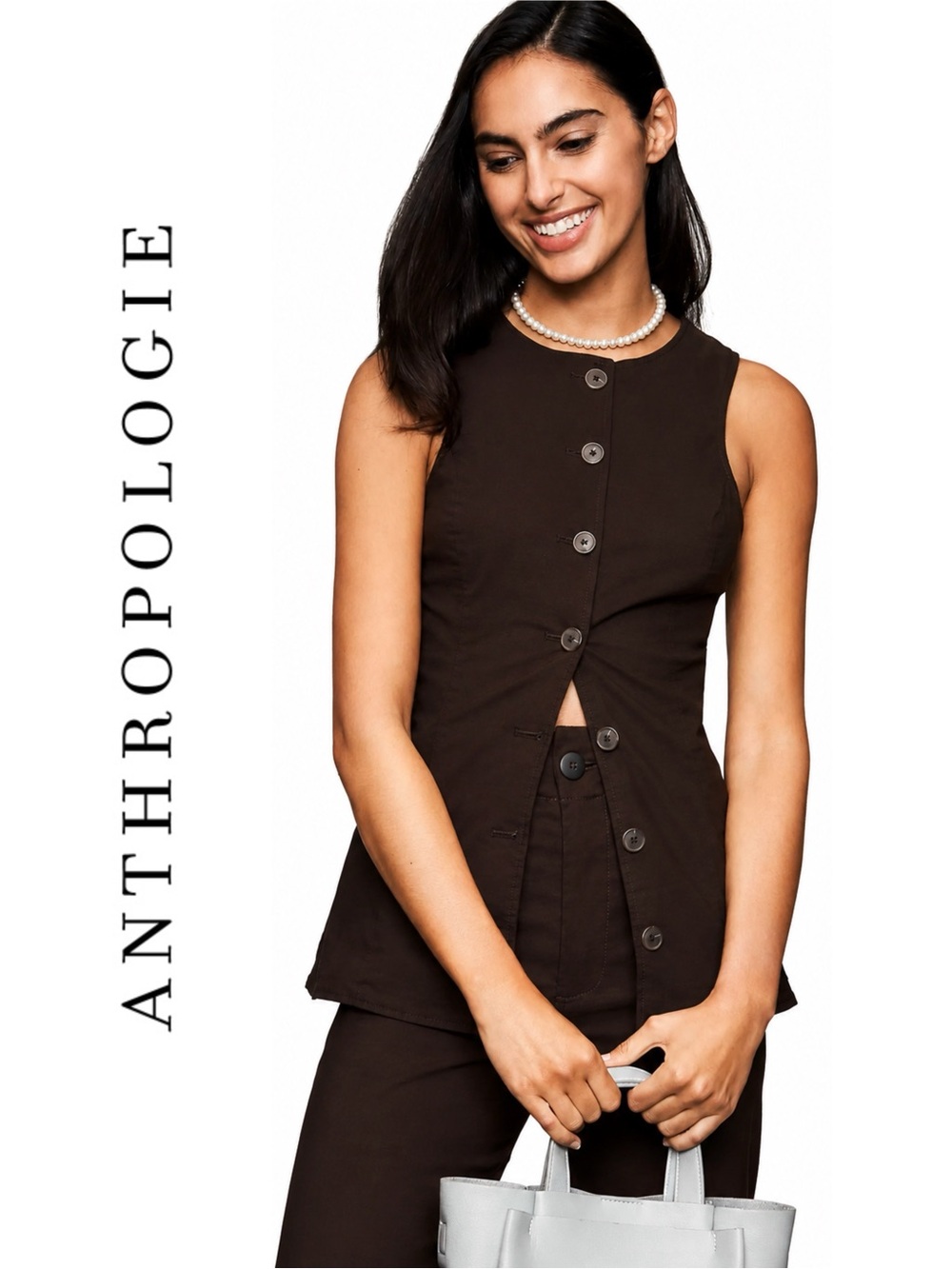 Anthropologie Maeve Cotton Blend Vest